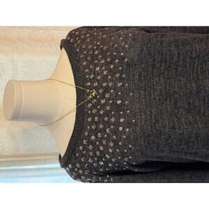 Torrid Studded Neckline Sweater Charcoal Gray Long Sleeve Size 4